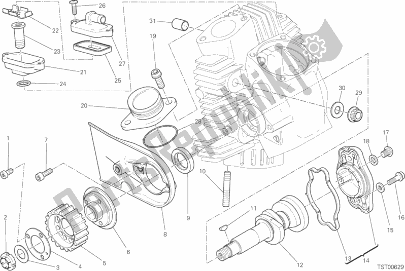 Toutes les pièces pour le Système De Synchronisation De Tête Horizontale du Ducati Scrambler Full Throttle 803 2019